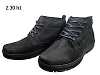 Ботинки мужские зимние натуральный нубук черные на шнуровке (Z 30) 40
