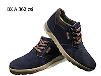 Ботинки мужские зимние натуральная замша синие на шнуровке (А 362) 41