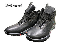 Ботинки мужские зимние натуральная кожа черные на шнуровке (17-45)