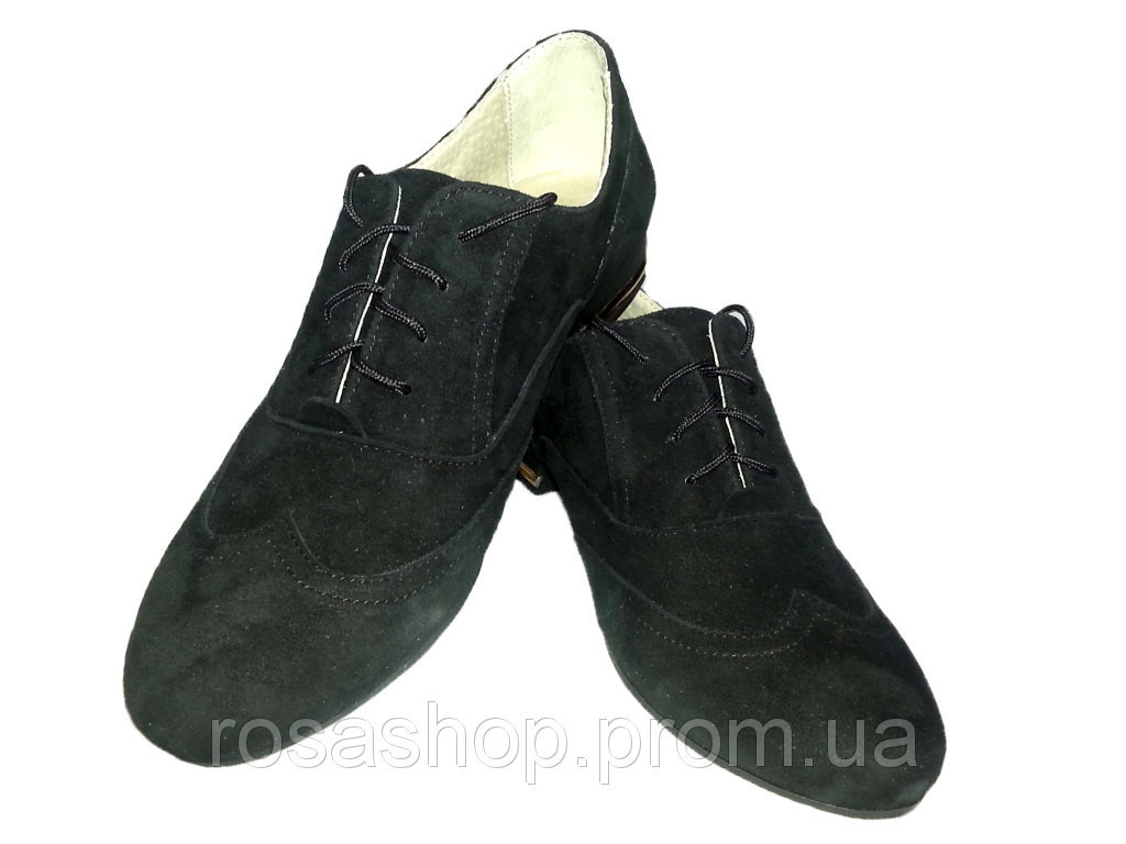 Туфли женские комфорт натуральная замша на шнуровке 36 - фото 1 - id-p7812672