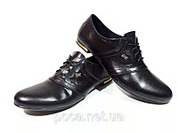 Туфли женские комфорт черные натуральная кожа на шнуровке 37 Черный