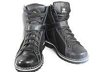 Ботинки женские на меху черные на шнуровке (835)