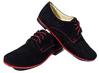 Туфли женские комфорт натуральная замша черные на шнуровке (15) 39 Черный