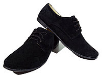 Туфли женские комфорт натуральная замша черные на шнуровке (15) 36 Черный