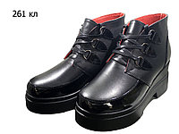 Ботинки женские на меху черные на шнуровке (261) 41
