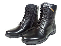 Ботинки женские на меху черные на шнуровке Нелли 39