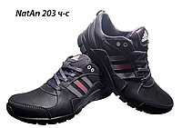 Кроссовки черные натуральная кожа на шнуровке (203 ч/с) 40