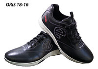 Кроссовки ECCO черные натуральная кожа на шнуровке (18-16)