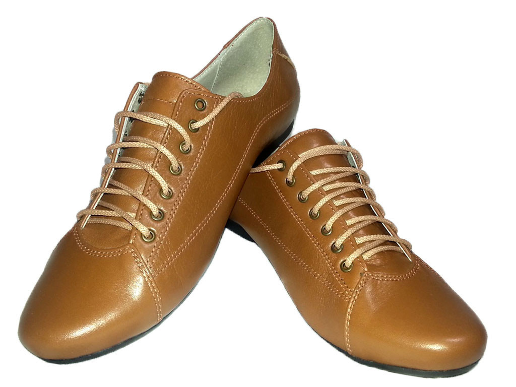 Туфли женские комфорт натуральная кожа коричневые на шнуровке - фото 1 - id-p7813170