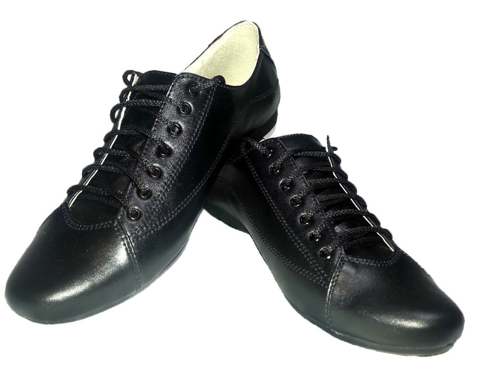 Туфли женские комфорт натуральная кожа черные на шнуровке - фото 1 - id-p7813171