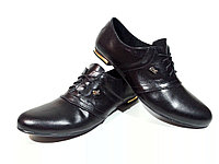 Туфли женские комфорт черные натуральная кожа на шнуровке