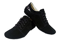 Туфли женские натуральная замша черные на шнуровке