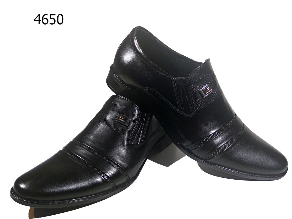 Туфли мужские классические натуральная кожа черные на резинке (4650) 43 - фото 1 - id-p7813280