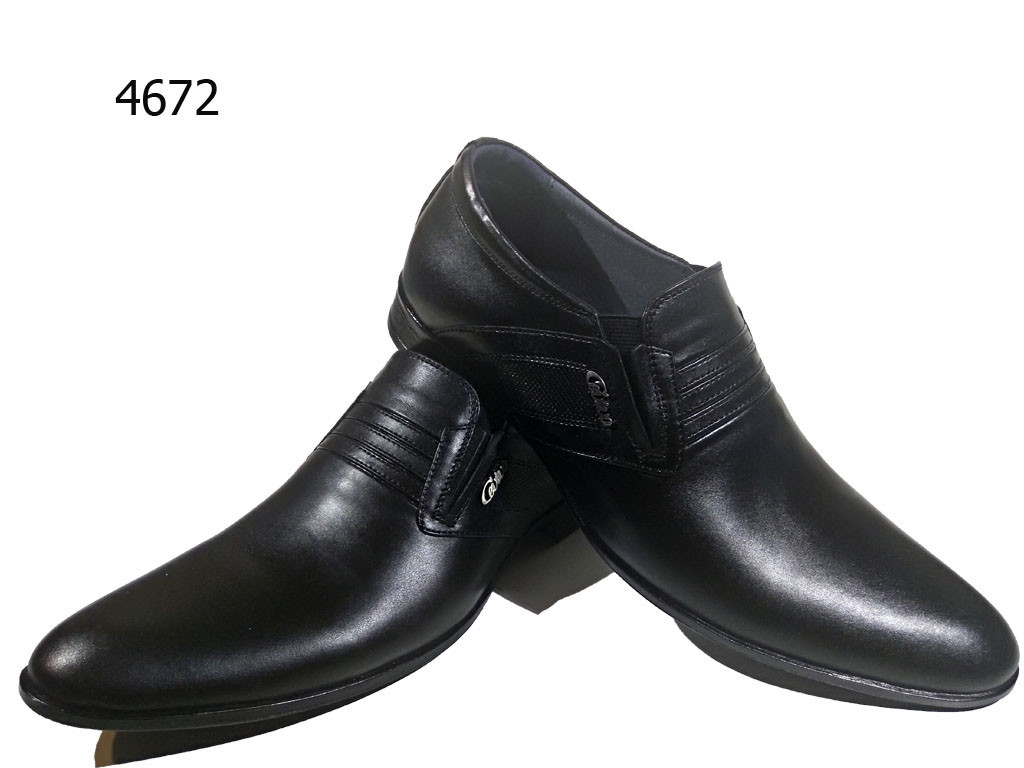 Туфли мужские классические натуральная кожа черные на резинке (4672) - фото 1 - id-p7813290
