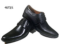 Туфли мужские классические натуральная кожа черные на шнуровке (4673-1)