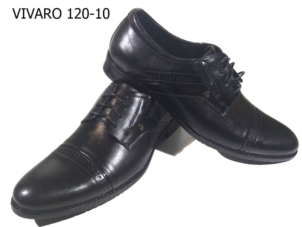 Туфли мужские классические натуральная кожа черные на шнуровке (120-10) - фото 1 - id-p7813312