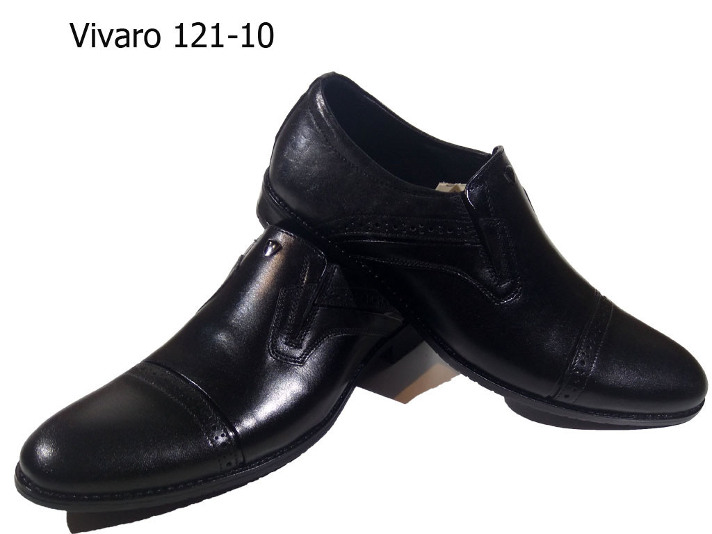 Туфли мужские классические натуральная кожа черные на резинке (121-10) - фото 1 - id-p7813320