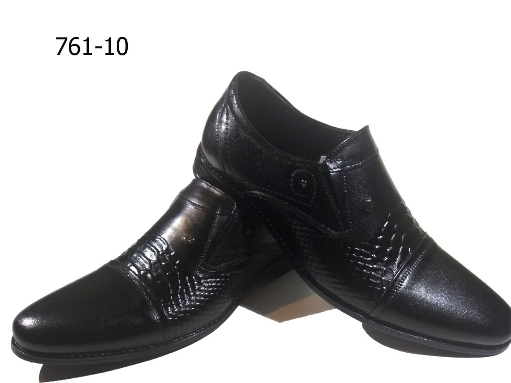 Туфли мужские классические натуральная кожа черные на резинке (761-10) 39 - фото 1 - id-p7813393