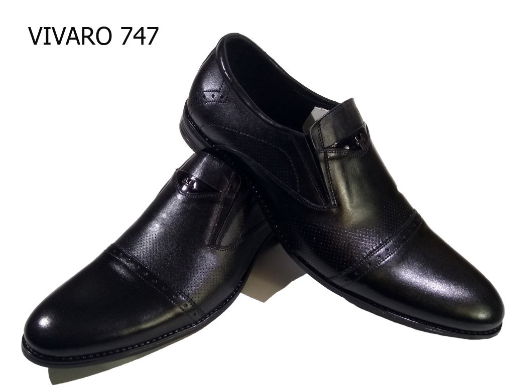 Туфли мужские классические натуральная кожа черные на резинке (747-10) 40 - фото 1 - id-p7813465