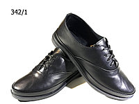 Туфли женские комфорт натуральная кожа черные на шнуровке (342/1) 36