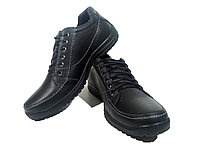 Туфли мужские натуральная кожа черные на резинке (ок350) 45 Черный