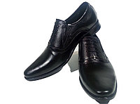 Туфли мужские классические натуральная кожа черные на резинке (КЛ 173) 41 Черный