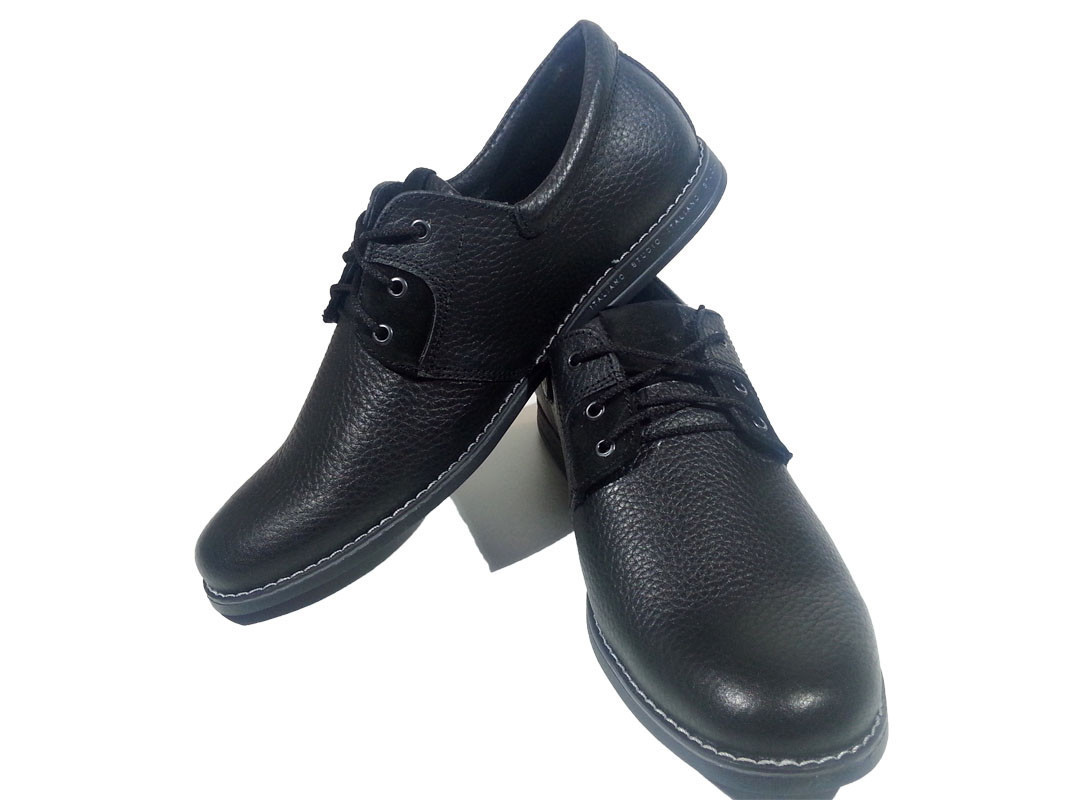 Туфли мужские натуральная кожа черные на шнуровке (ТК люкс) 43 Черный - фото 1 - id-p7813761