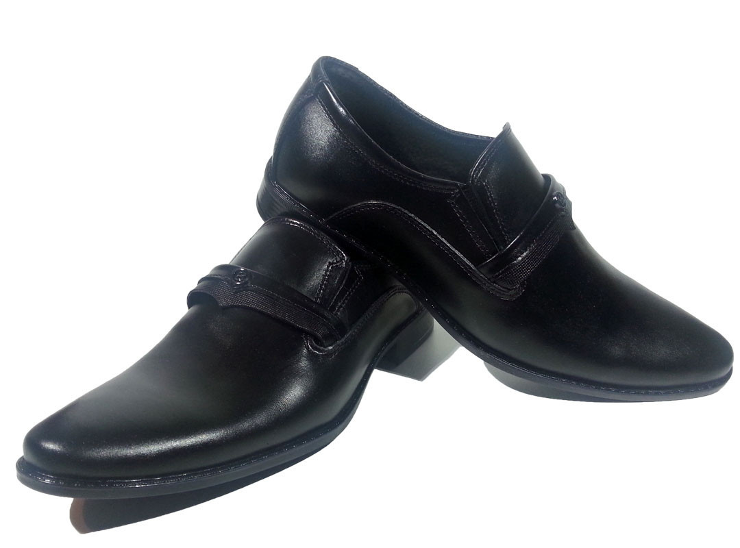 Туфли мужские классические натуральная кожа черные на резинке (224) - фото 1 - id-p7813772