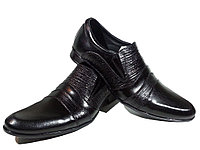 Туфли мужские классические натуральная кожа черные на резинке (АВА 23) 40