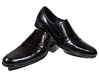 Туфли мужские классические натуральная кожа черные на резинке (АВА 24)
