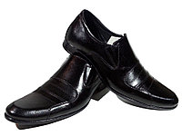 Туфли мужские классические натуральная кожа черные на резинке (АВА 31)