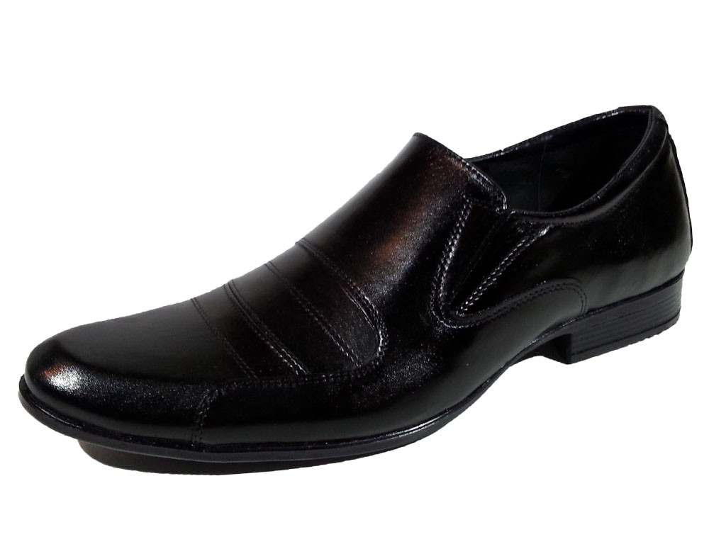 Туфли мужские классические натуральная кожа черные на резинке (АВА 31) 40 - фото 1 - id-p7813801