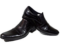 Туфли мужские классические натуральная кожа черные на резинке (АВА 28)