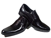 Туфли мужские классические натуральная кожа черные на резинке (АВА 33)
