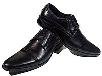 Туфли мужские классические натуральная кожа черные на шнуровке (16-100)