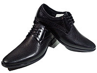 Туфли мужские классические натуральная кожа черные на шнуровке (16-101)