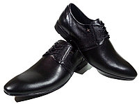 Туфли мужские классические натуральная кожа черные на шнуровке (16-107) 40