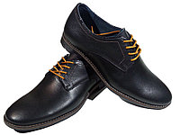 Туфли мужские классические натуральная кожа черные на шнуровке (К-11) 45