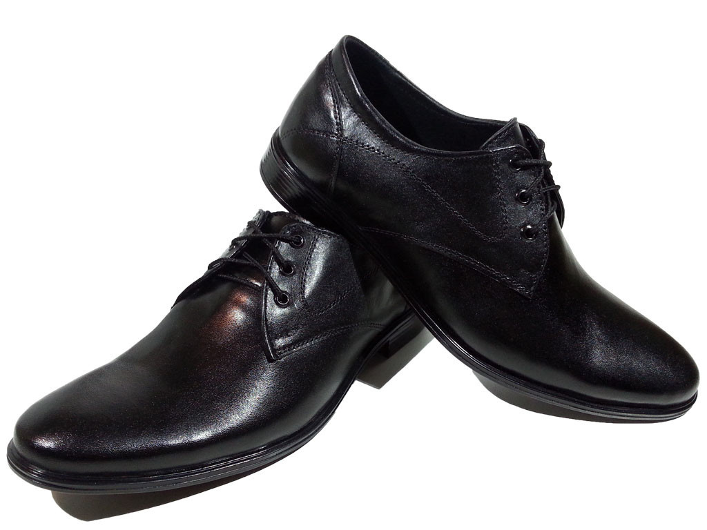 Туфли мужские классические натуральная кожа черные на шнуровке (sart 208) - фото 1 - id-p7813924