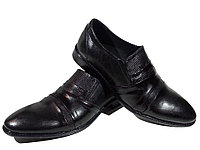 Туфли мужские классические натуральная кожа черные на резинке (sart 417)