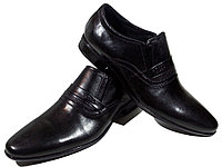 Туфли мужские классические натуральная кожа черные на резинке (sart 515)