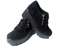 Туфли женские комфорт натуральная замша черные на шнуровке (123) 36