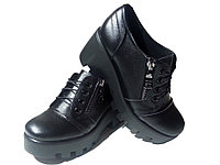 Туфли женские комфорт натуральная кожа черные на шнуровке (123) 36