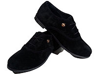Туфли женские комфорт натуральная замша черные на шнуровке (Т 03)