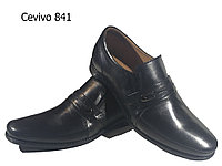 Туфли мужские классические натуральная кожа черные на резинке (841)