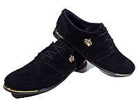 Туфли женские комфорт натуральная замша черные на шнуровке (906) 36 Черный