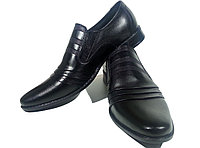 Туфли мужские классические натуральная кожа черные на резинке (КЛ)