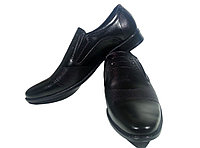 Туфли мужские классические натуральная кожа черные на резинке (КЛ 2)