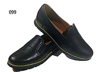 Туфли женские комфорт натуральная кожа черные на резинке (099)