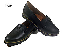 Туфли женские комфорт натуральная кожа черные на резинке (1507) 36